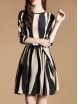 Color Block Tie-Waist A-Line Dress