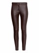 Brown Slim Elastic PU Leather Leggings