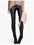 Black Slim Elastic PU Leather Leggings