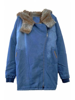 Thicken Fur Winter Denim Coat