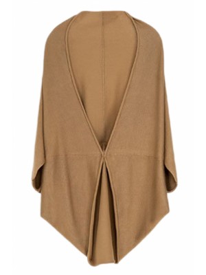 Asymmetric Oversized Khaki Cape Coat