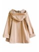 Double-breasted Hooded Camel Cape Coat