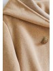 Double-breasted Hooded Camel Cape Coat