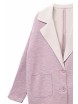 Lapel Color Block Loose Light-purple Coat