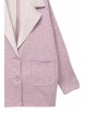 Lapel Color Block Loose Light-purple Coat