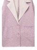 Lapel Color Block Loose Light-purple Coat