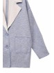 Lapel Color Block Loose Light-blue Coat