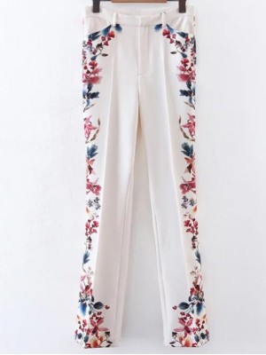 Floral Full Length Bell-Bottoms Pants