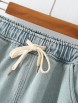 Drawstring Waist Denim Shorts