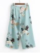 Floral Print Zipper Side Wide Leg Pants