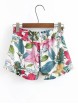 Drawstring Waist Flower Print Shorts