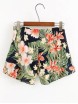 Flower Print Zipper Side Shorts