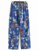 Elastic Waist Floral Wide Leg Pants